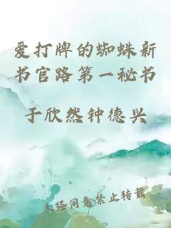 爱打牌的蜘蛛新书官路第一秘书